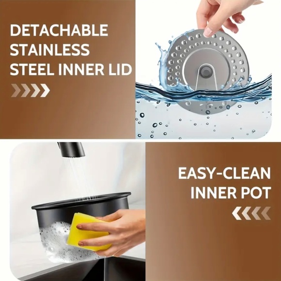 New Rice Cooker 67.63oz Portable Multi-Functional, 10 Menu Options Non-Stick - Picture 7 of 9